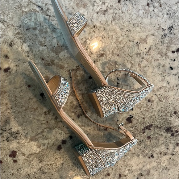 Girls rhinestone sandals block heels - Picture 2 of 4